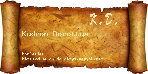 Kudron Dorottya névjegykártya